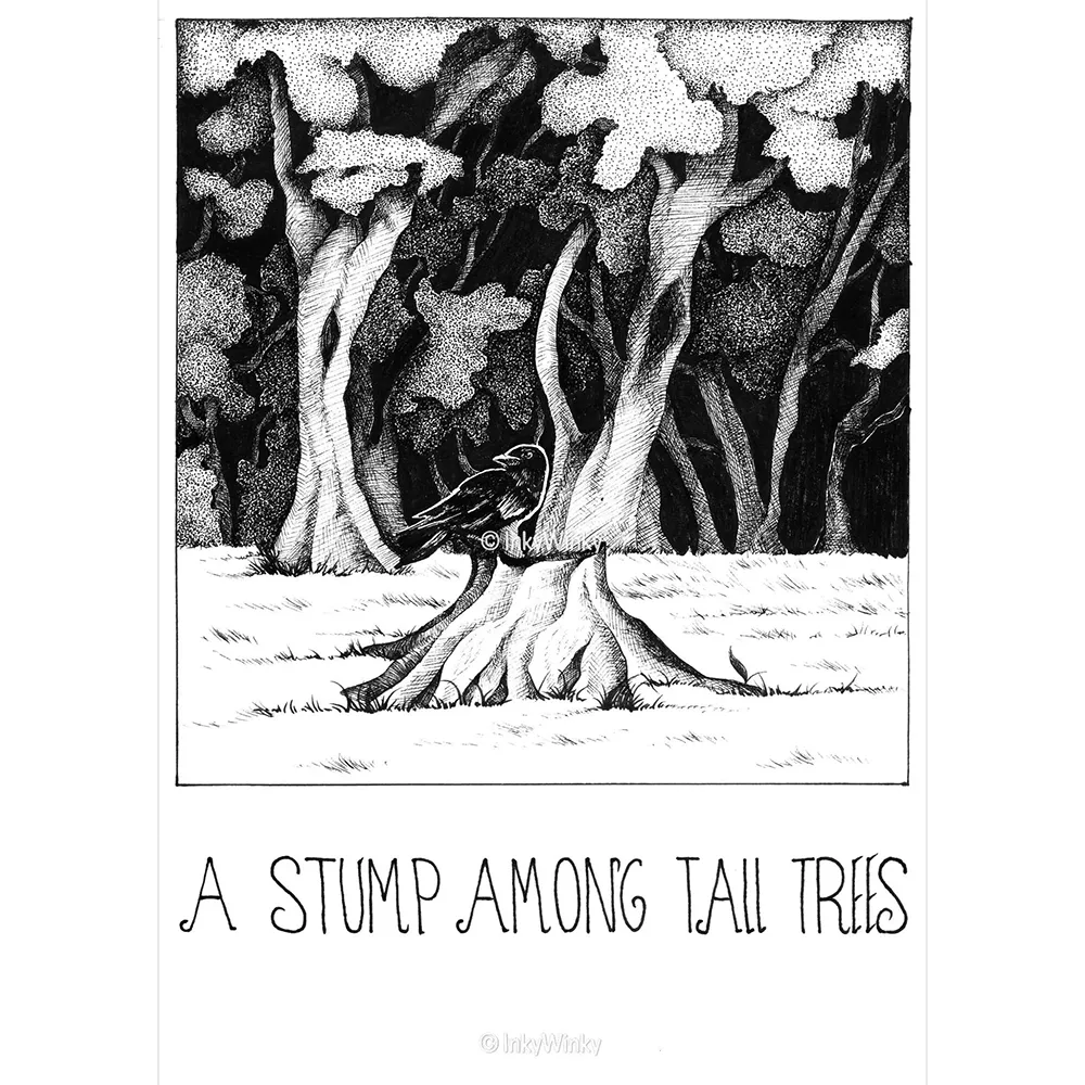 A Stump Among Tall Trees - Fine Art Print