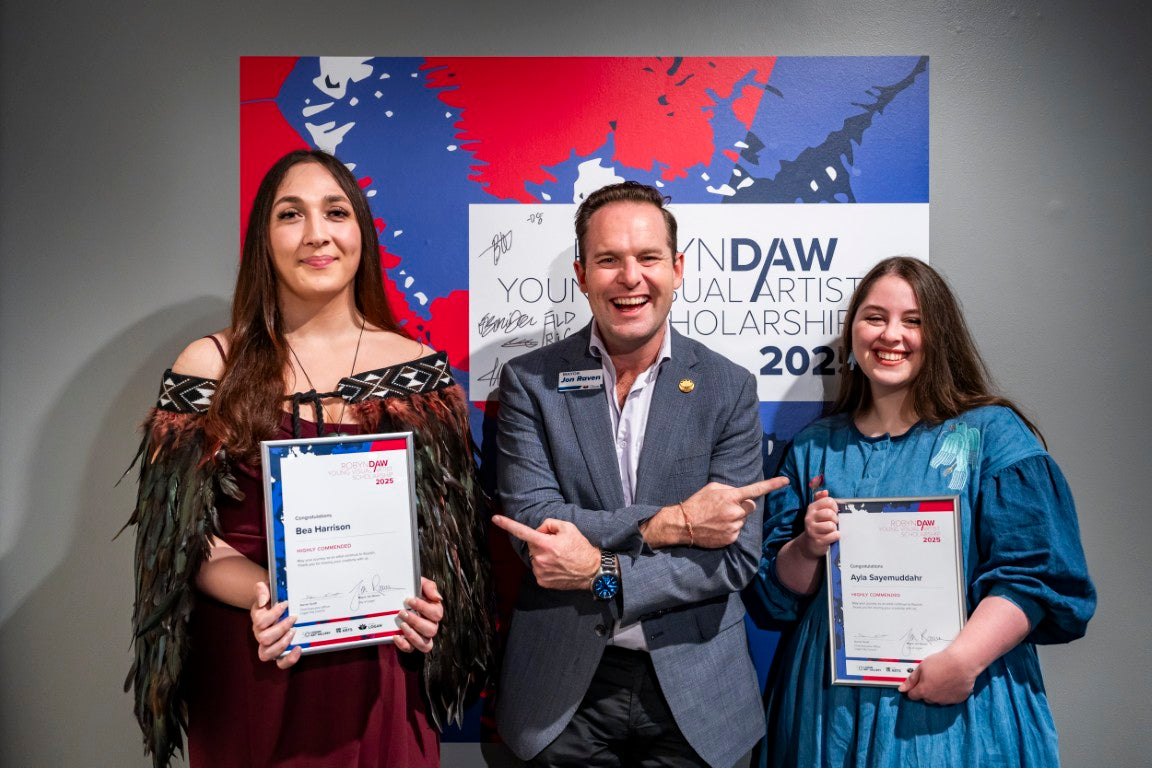 Logan City Mayor Jon Raven presenting an award to our Artist Ayla Fowles in the Logan Art Gallery.