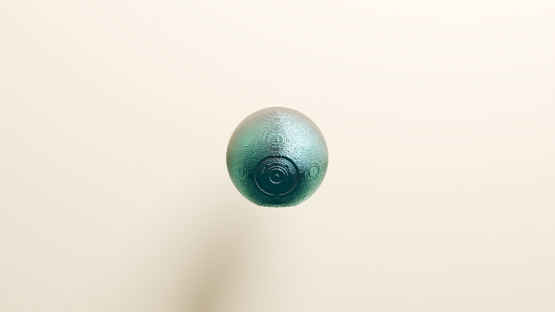 The Mandelbulber 3D animated ball 3D voxel art, first step as a ball before it begins to form into a fractal.