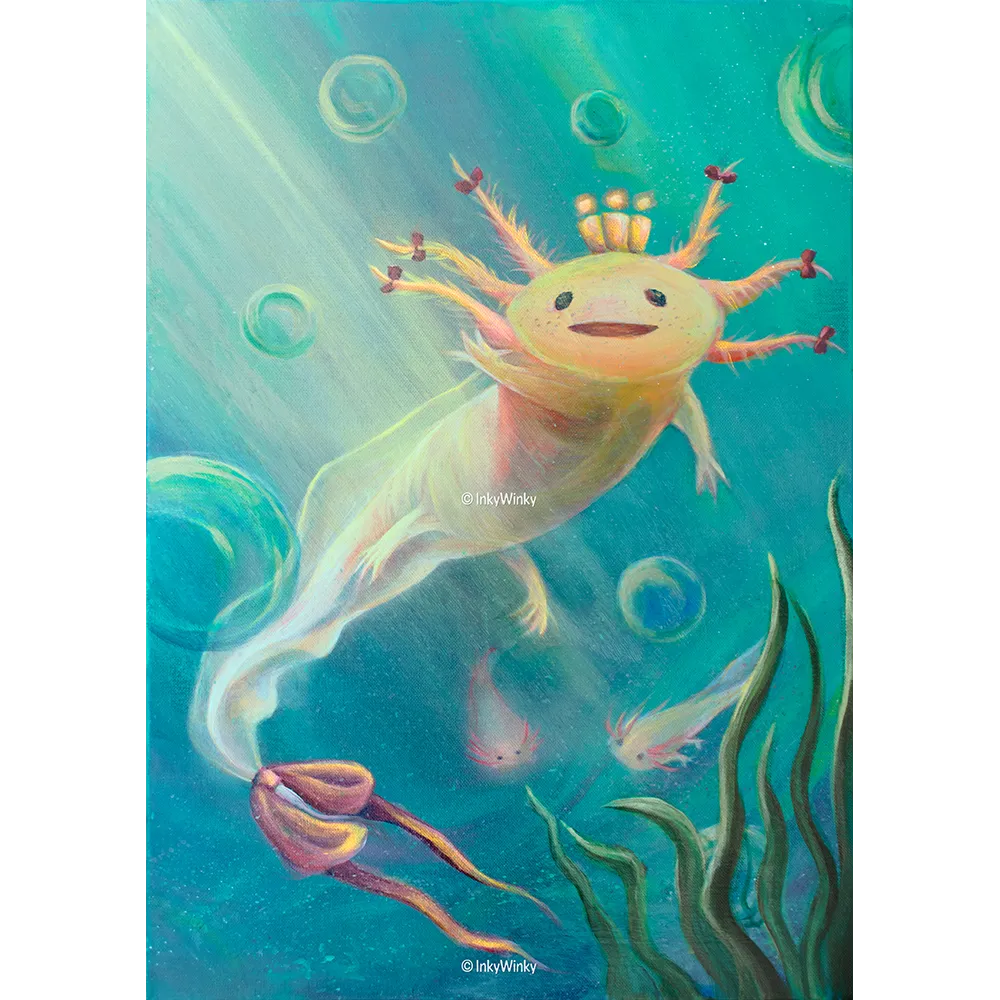 The Axolotl Princess - Fine Art Print